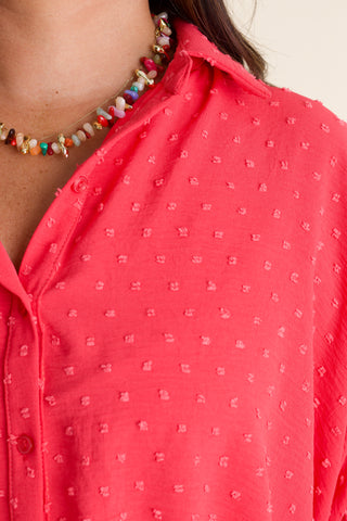 Boss Babe Button Up Swiss Dot Top