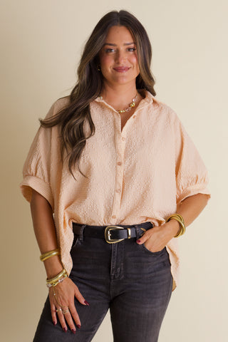 Boss Babe Button Up Gingham Top