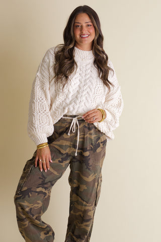 Soft Gaze Cable Knit Sweater