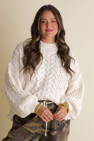 Soft Gaze Cable Knit Sweater