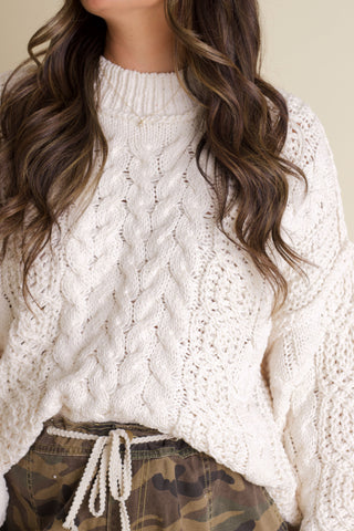 Soft Gaze Cable Knit Sweater