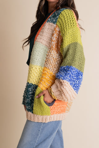 Easy Days Ahead Color Block Cardigan