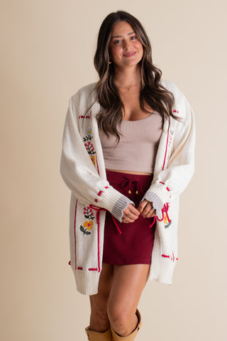 Chase Light Embroidered Cardigan