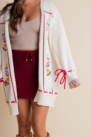 Chase Light Embroidered Cardigan