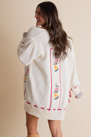 Chase Light Embroidered Cardigan