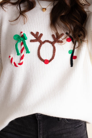Christmas Joy Embroidered Sweater