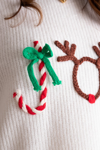 Christmas Joy Embroidered Sweater