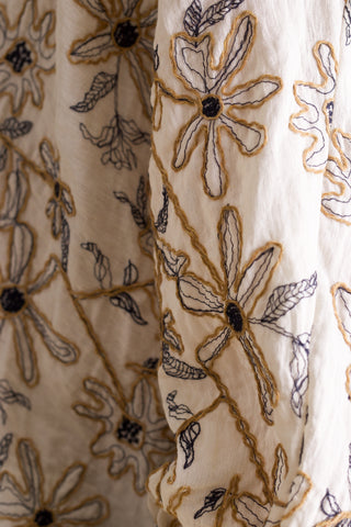 Textured Bloom Button Up Top