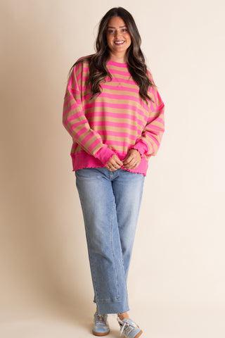 Forget Me Not Striped Pullover