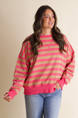 Forget Me Not Striped Pullover