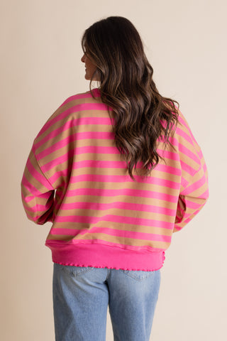 Forget Me Not Striped Pullover