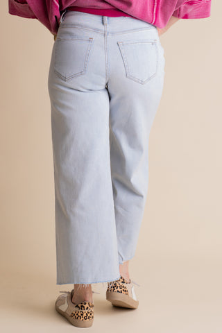Ashlie High Rise Wide Leg Distressed Jeans