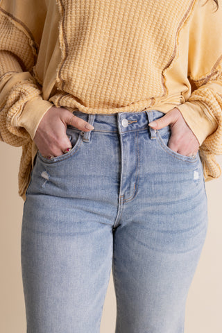 Courtney High Rise Ankle Wide Leg Jeans