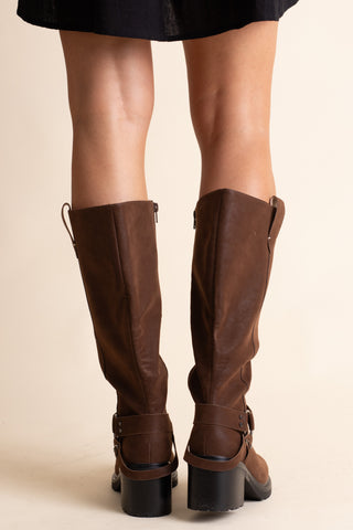Leanne Knee High Moto Boots
