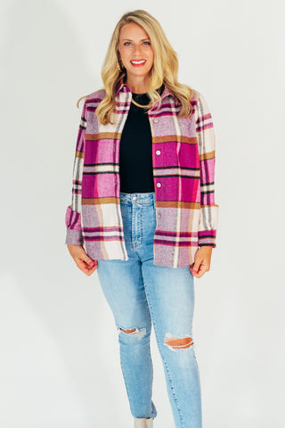 A Darling Day Plaid Shacket *Final Sale*