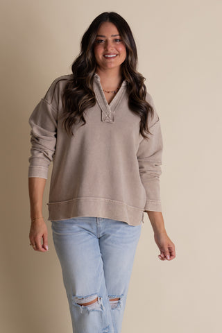 Mae Textured Mineral Wash Top