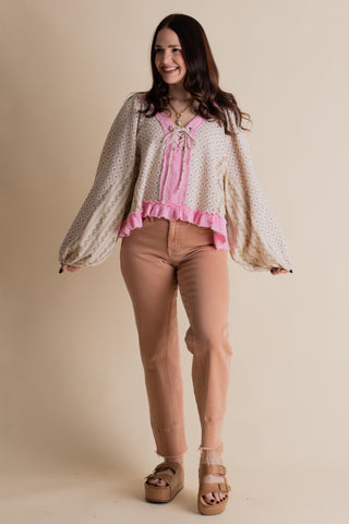 Spread Love V Neck Top