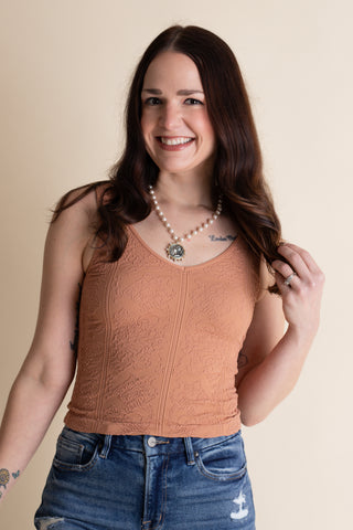 Laced Together Textured Reversible Tank