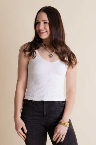 Laced Together Textured Reversible Tank