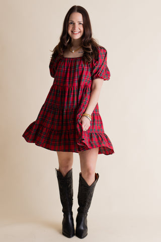 Christmas Cutie Tartan Plaid Dress