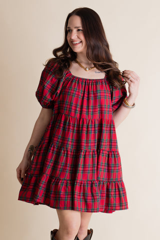 Christmas Cutie Tartan Plaid Dress