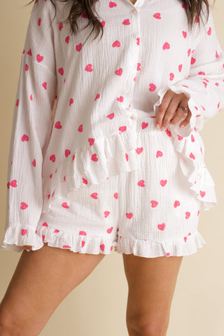 I Heart You Gauze Pajama Shorts