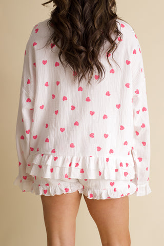 I Heart You Gauze Pajama Shorts