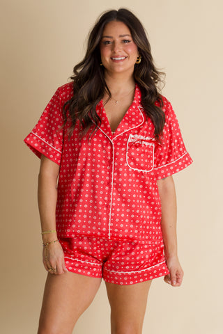 Satin Rose Pajama Set