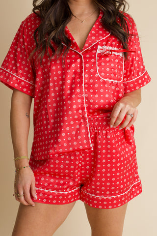 Satin Rose Pajama Set