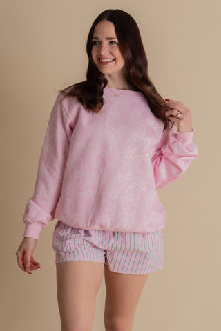 Bow Printed Sweatshirt