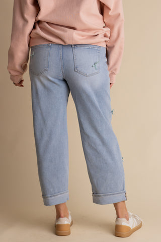Claire High Rise Cropped Barrel Jeans