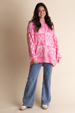 Sweet Days Checkered Sweater