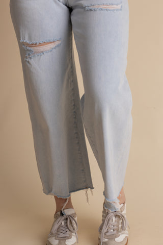 Ashlie High Rise Wide Leg Distressed Jeans