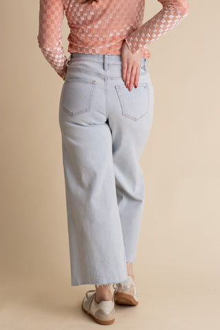 Ashlie High Rise Wide Leg Distressed Jeans