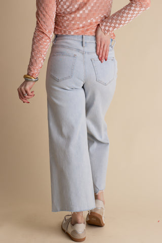 Ashlie High Rise Wide Leg Distressed Jeans