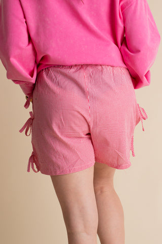 Tied To You Bow Shorts - Red
