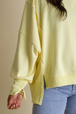 From Now On Hi-Low Sweatshirt - Light Yellow