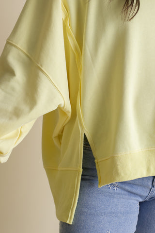 From Now On Hi-Low Sweatshirt - Light Yellow