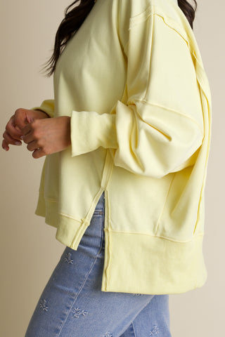 From Now On Hi-Low Sweatshirt - Light Yellow
