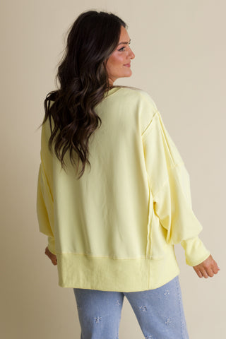 From Now On Hi-Low Sweatshirt - Light Yellow