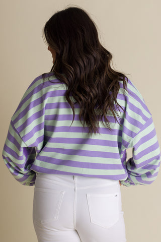 Walk The Walk Semi Button Up Top - Purple