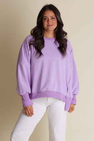 From Now On Hi-Low Sweatshirt - Lavender
