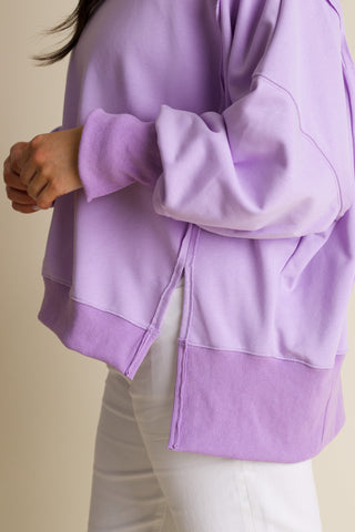 From Now On Hi-Low Sweatshirt - Lavender