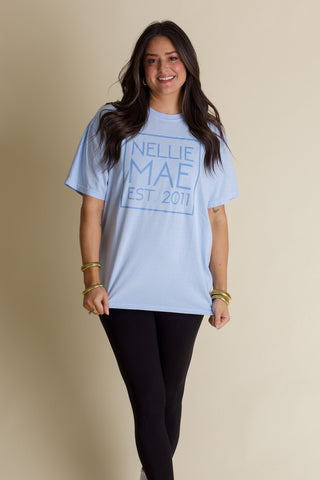 Nellie Mae Logo Tee - Light Blue