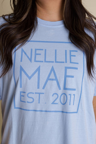 Nellie Mae Logo Tee - Light Blue