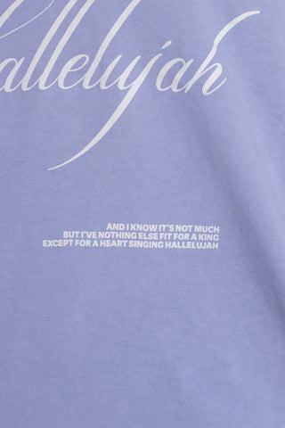 Hallelujah Mock Neck Tee - Light Blue
