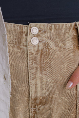Gain Your Trust Mineral Wash Barrel Leg Pants - Latte