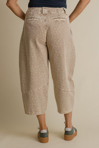 Gain Your Trust Mineral Wash Barrel Leg Pants - Latte