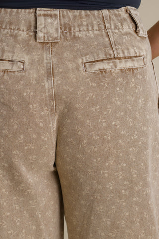 Gain Your Trust Mineral Wash Barrel Leg Pants - Latte