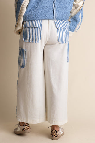 Staycation Striped Pants - Denim Stripe